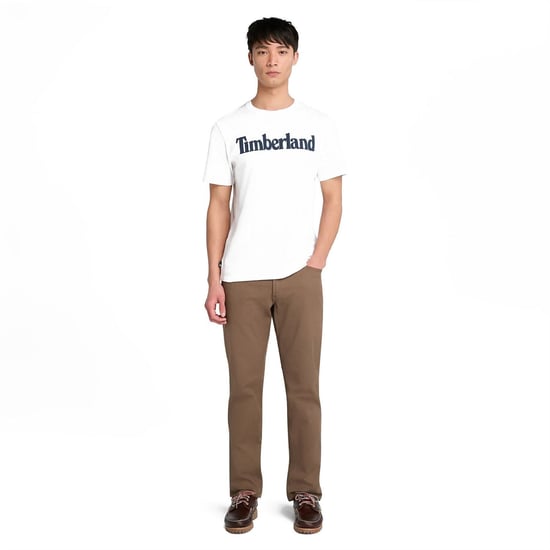 Men's Timberland Northwood Wordmark Logo T-Shirt in White - Image 4