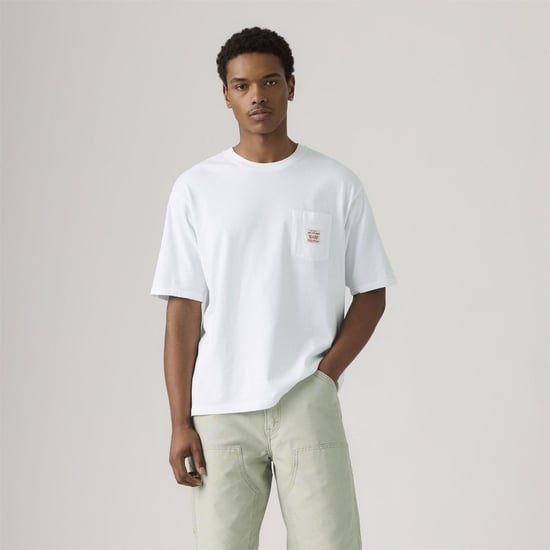 Men's Levis Text Graphic Crew Neck Short Sleeve T-Shirt in Bright White - Image 2