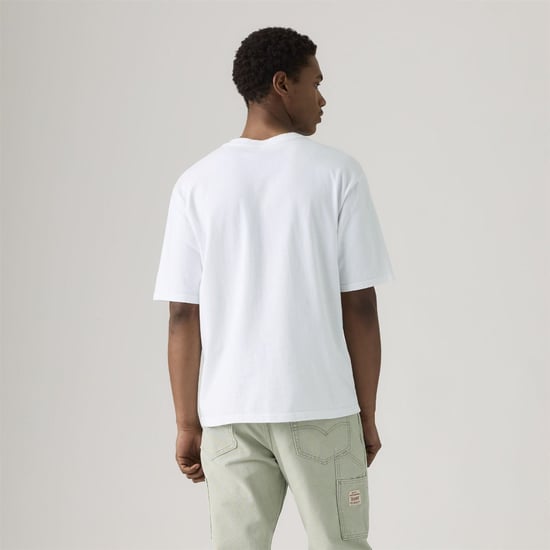 Men's Levis Text Graphic Crew Neck Short Sleeve T-Shirt in Bright White - Image 3