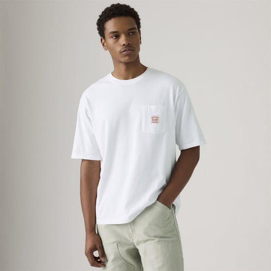 Men's Levis Text Graphic Crew Neck Short Sleeve T-Shirt in Bright White - Image 4