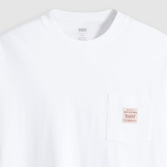 Men's Levis Text Graphic Crew Neck Short Sleeve T-Shirt in Bright White - Image 6