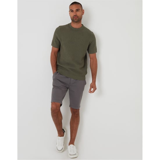 Men's Threadbare Rib Crew Neck Short Sleeve T-Shirt in Dk Sage - Image 1