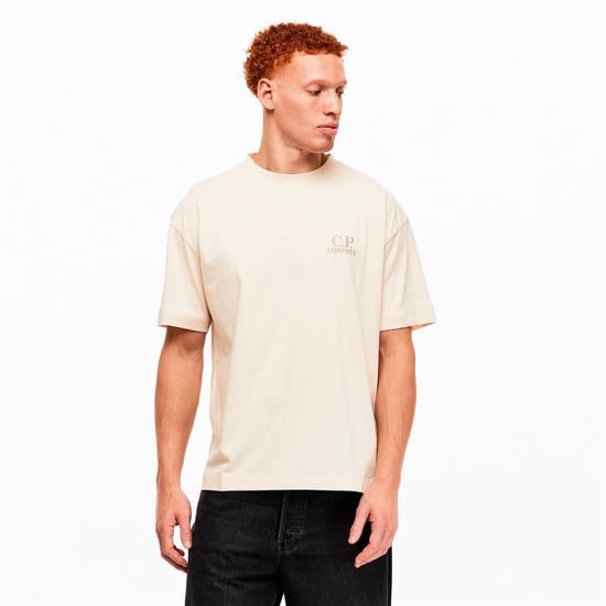 Men's C.P. Company Double Logo Tee in Frozen Dew 114 - Image 3