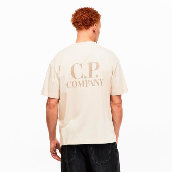 Men's C.P. Company Double Logo Tee in Frozen Dew 114 - Image 4