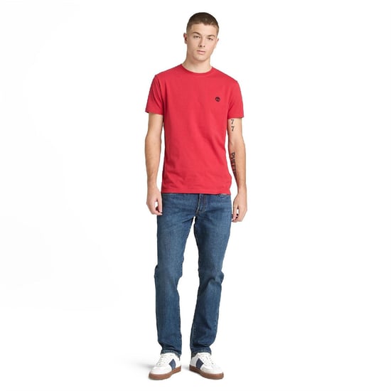 Men's Timberland Oyster River Logo T- Shirt in Americanbeauty - Image 4