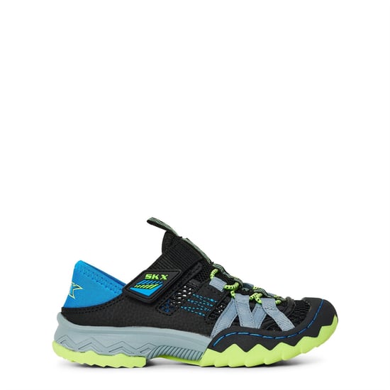 Boys Skechers Whipsaw Trainers in Black/Blue/Lime - Image 1