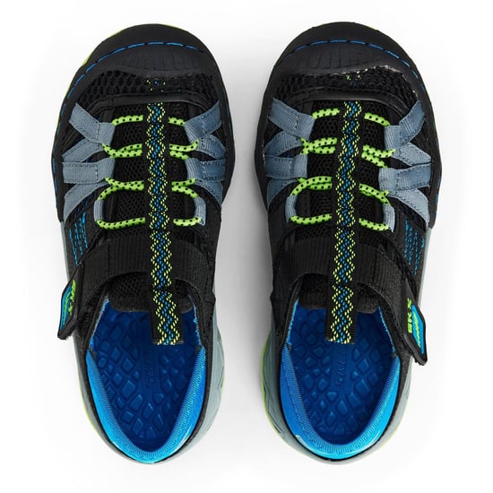 Boys Skechers Whipsaw Trainers in Black/Blue/Lime - Image 6