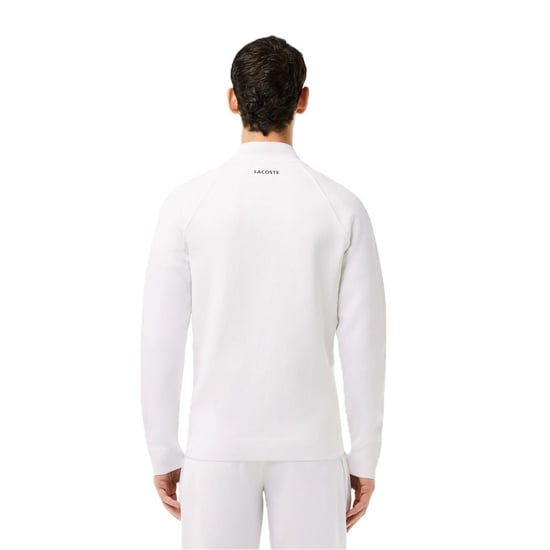 Men's Lacoste Daniil Mock Neck Ribbed Cuff Track Jacket in White/White - Image 2