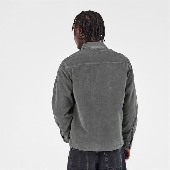 Men's C.P. Company Cord Overshirt in Gunmetal 921 - Image 2