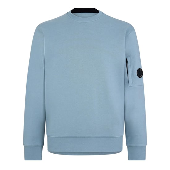 Men's C.P. Company Lens Crew Neck Sweatshirt in Silver Blue 809 - Image 1