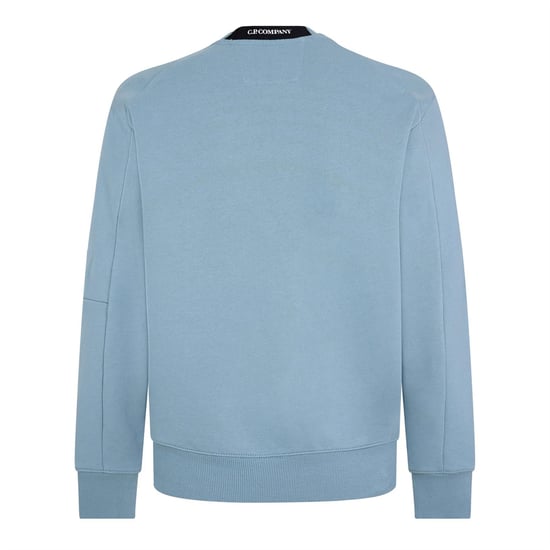 Men's C.P. Company Lens Crew Neck Sweatshirt in Silver Blue 809 - Image 2