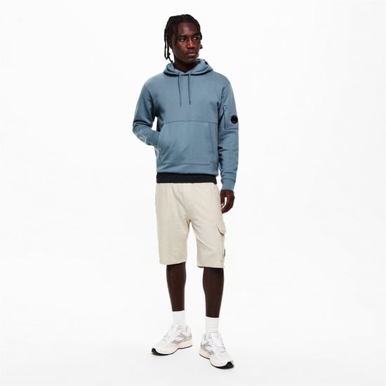Men's C.P. Company Diagonal Raised Lens Hoodie in Blue - Image 6