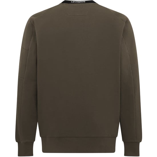 Men's C.P. Company Lens Crew Neck Sweatshirt in Ivy Green 683 - Image 2