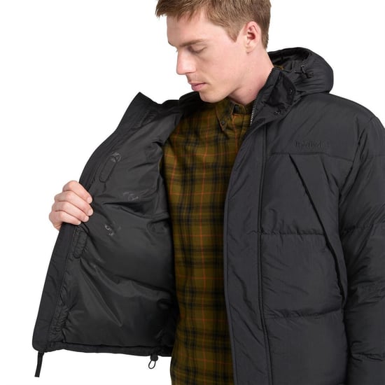 Men's Timberland Hooded Water Repellent Puffer Jacket in Black - Image 3