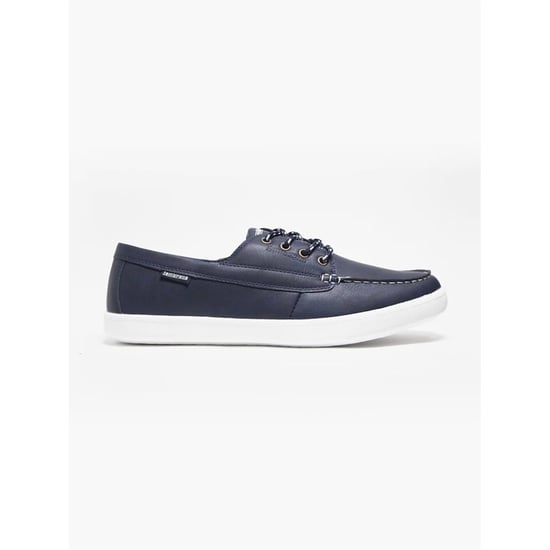 Men's Lambretta Vulkn Lace-Up Boat Shoes in Navy - Image 1