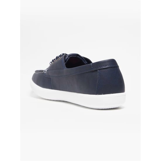 Men's Lambretta Vulkn Lace-Up Boat Shoes in Navy - Image 2