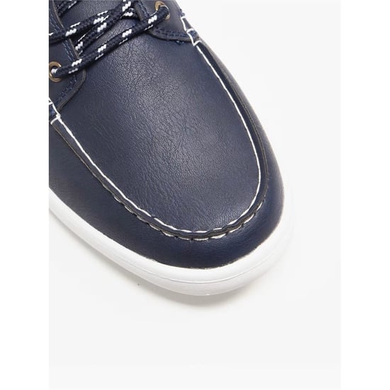 Men's Lambretta Vulkn Lace-Up Boat Shoes in Navy - Image 3