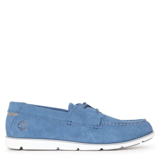 Men's Timberland Grafton Bay Lace Up Moc Toe Loafers in Dark Blue Suede - Image 1