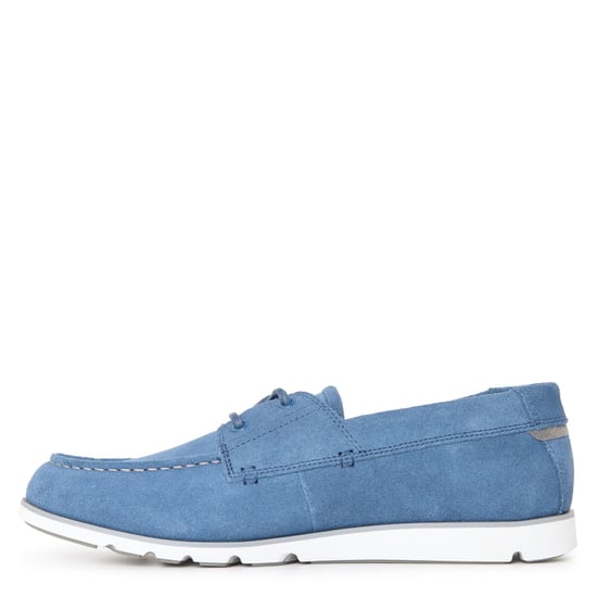 Men's Timberland Grafton Bay Lace Up Moc Toe Loafers in Dark Blue Suede - Image 2