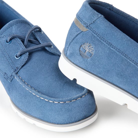 Men's Timberland Grafton Bay Lace Up Moc Toe Loafers in Dark Blue Suede - Image 3