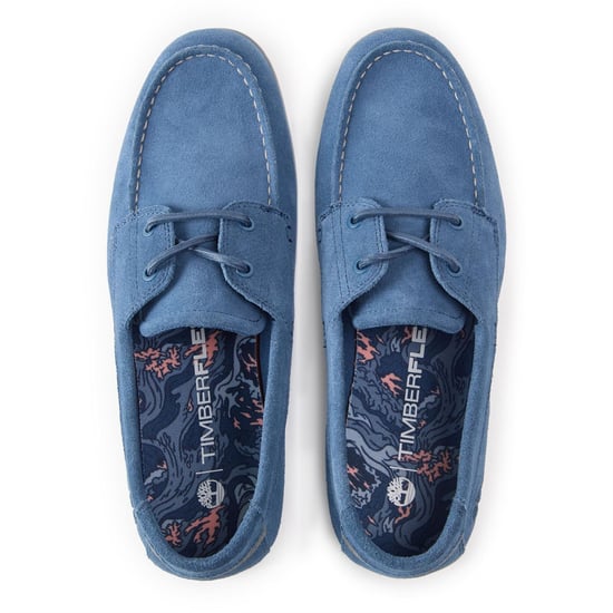 Men's Timberland Grafton Bay Lace Up Moc Toe Loafers in Dark Blue Suede - Image 4