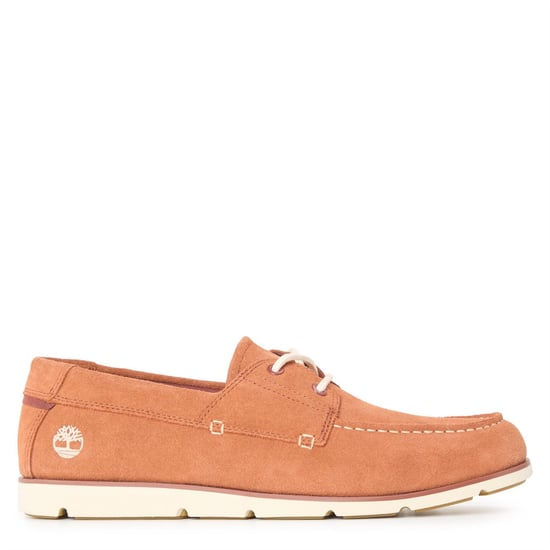 Men's Timberland Grafton Bay Lace Up Moc Toe Loafers in Rust Suede - Image 1