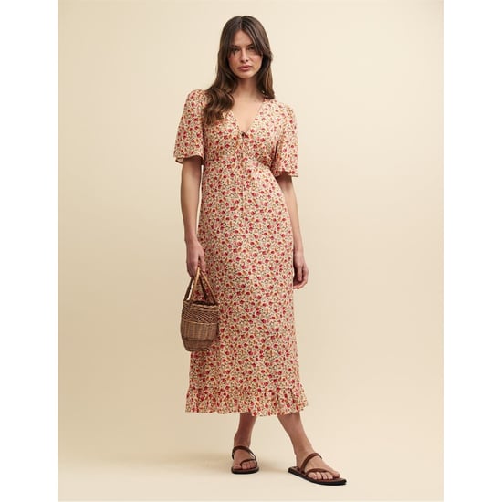Women's Nobodys Child Dalia V-Neck Midi Dress in Cream - Image 2