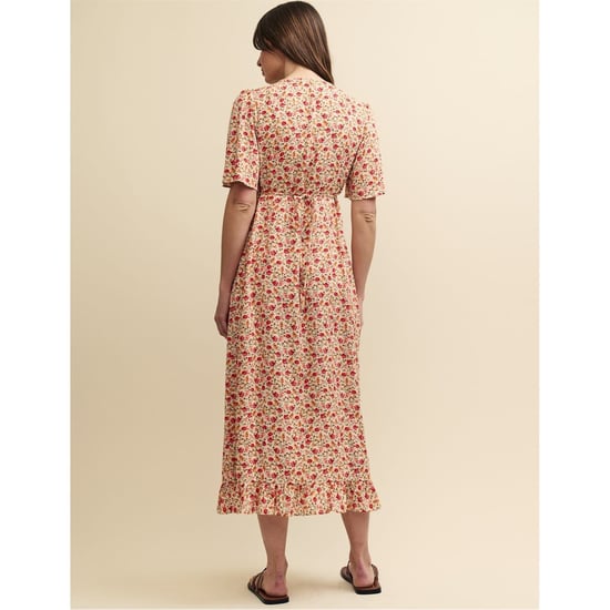 Women's Nobodys Child Dalia V-Neck Midi Dress in Cream - Image 4