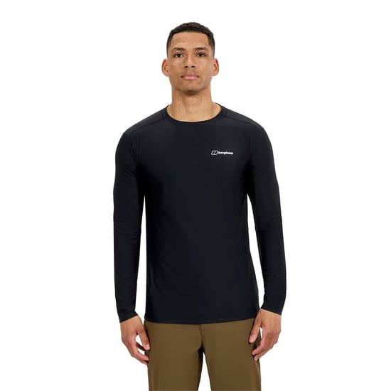 Men's Berghaus Tech Crew T-Shirt in BLACK/BLACK - Image 3