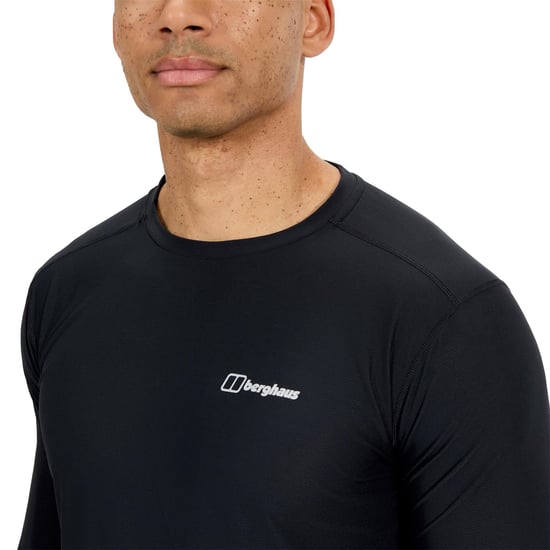 Men's Berghaus Tech Crew T-Shirt in BLACK/BLACK - Image 6