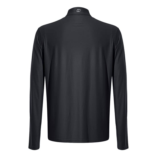 Men's Berghaus 24 7 Base Long Sleeve Zip T-Shirt in BLACK/BLACK - Image 2