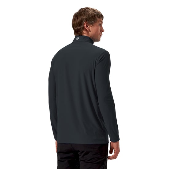 Men's Berghaus 24 7 Base Long Sleeve Zip T-Shirt in BLACK/BLACK - Image 4