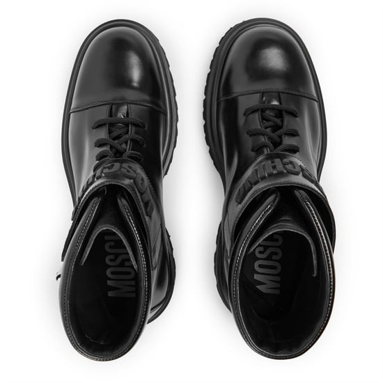 Men's Moschino Biker Boots in Black - Image 4