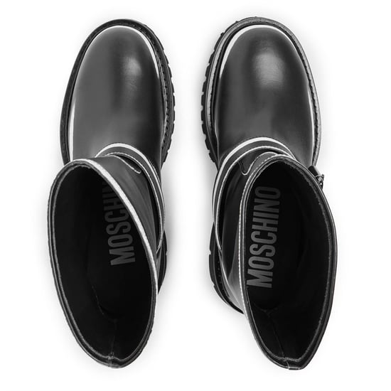 Men's Moschino Biker Boots in Black - Image 4