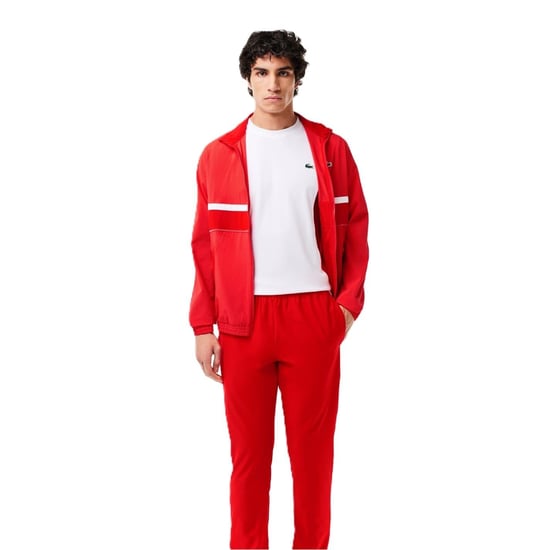 Men's Lacoste Long Sleeve Sweatshirt Athletic Tracksuit in Redcurrant Bush - Image 1