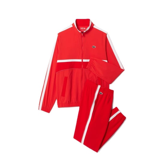 Men's Lacoste Long Sleeve Sweatshirt Athletic Tracksuit in Redcurrant Bush - Image 3