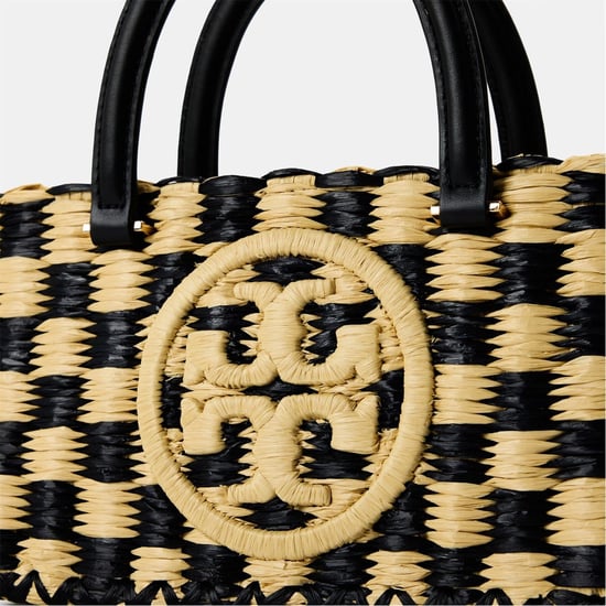 Accessories Tory Burch Ella Checkerboard Patterned Tote with Logo in Black/Natural - Image 3
