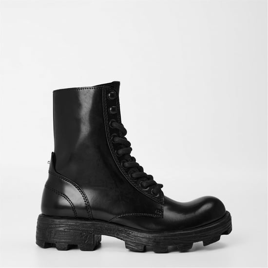 Men's Diesel D-Hammer Combat Lace-Up Boots in Black - Image 1