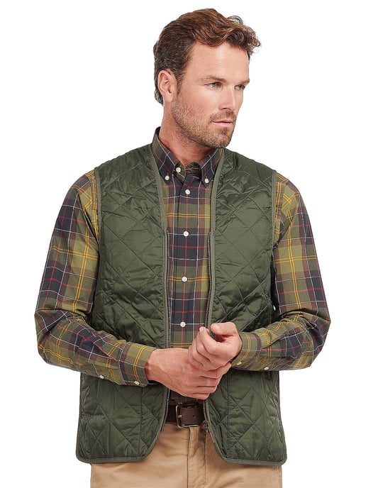 Barbour quilt bodywarmer Olive inritsbaar groen - Image 1