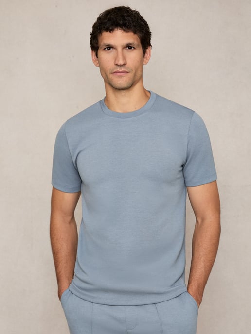 Reiss Bradley T-Shirt Mens Air Force Blue Crew Neck - Image 1