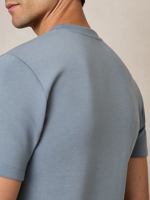 Reiss Bradley T-Shirt Mens Air Force Blue Crew Neck - Image 3