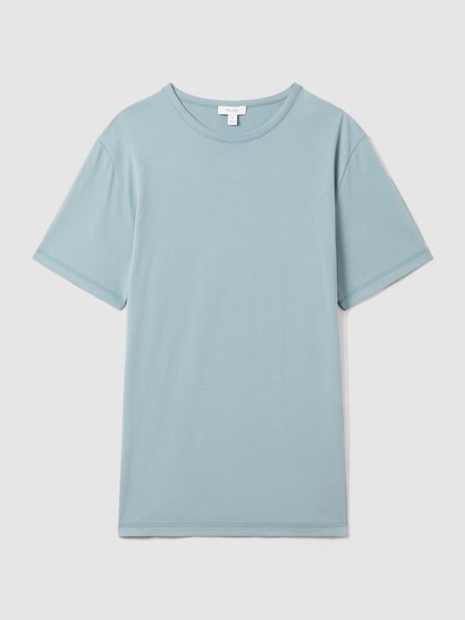 Reiss Melrose T-Shirt Mens Teal Crew Neck - Image 1