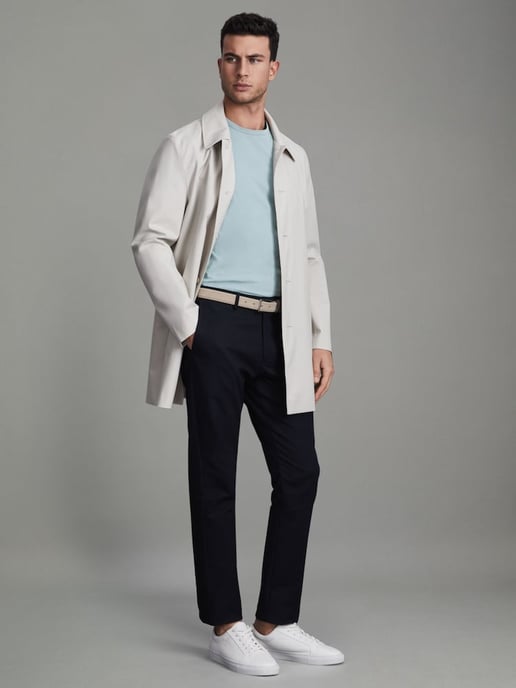 Reiss Melrose T-Shirt Mens Teal Crew Neck - Image 3