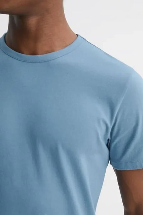 Reiss Melrose T-Shirt Mens Air Force Blue Crew Neck - Image 4
