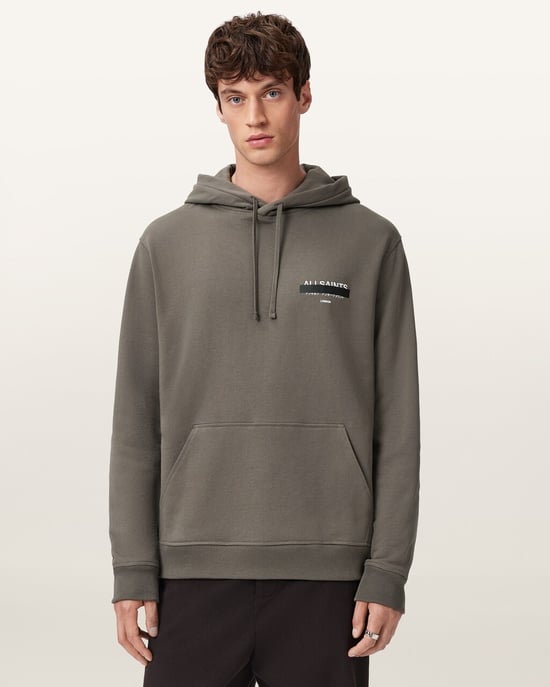 AllSaints Redact Hoodie Mens Forest Green - Image 1