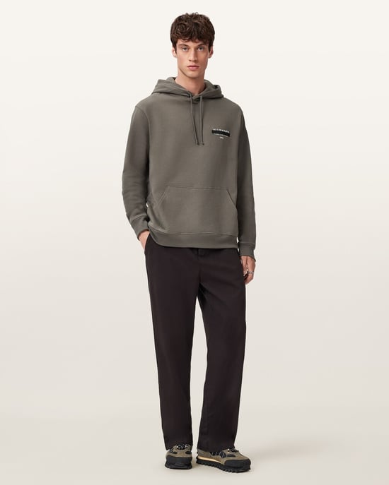 AllSaints Redact Hoodie Mens Forest Green - Image 3