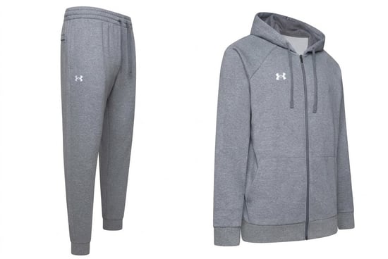 Under Armour Rival Fleece Full Zip Tracksuit Grey - Image 1