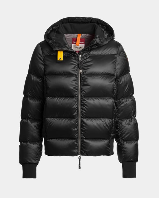 Mariah Long Sleeve Adjustable Drawstring Bomber Jacket in Black - Image 1