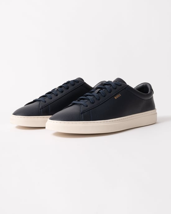 Kieran with rubber sole Trainers in Navy - Image 1