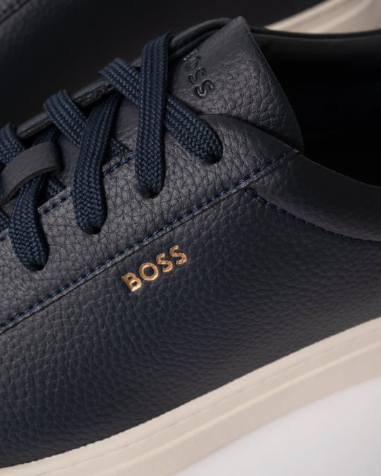 Kieran with rubber sole Trainers in Navy - Image 3